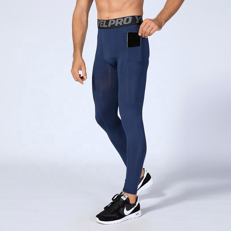 Sporty tights pants with smartphone pocket