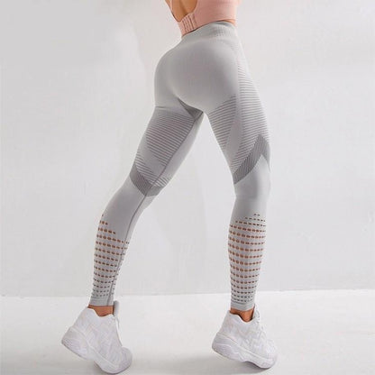 Perforated fitness pants Seamless fitted leggings