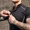 Men's elastic short sleeve sports shirt